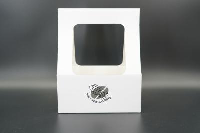 Custom Made Take Away Hot Drink Corrugated Paper Cup Carrier With Handle Coffee Paper Cup Holder