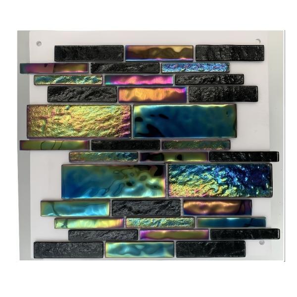 Easy to Install Crystal Glass Mosaic for Swimming Pool Tiles Mediterranean Sea Style