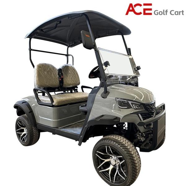 2 Seaters Silver Color Electric Mini Golf Cart Traveling Range 80KM