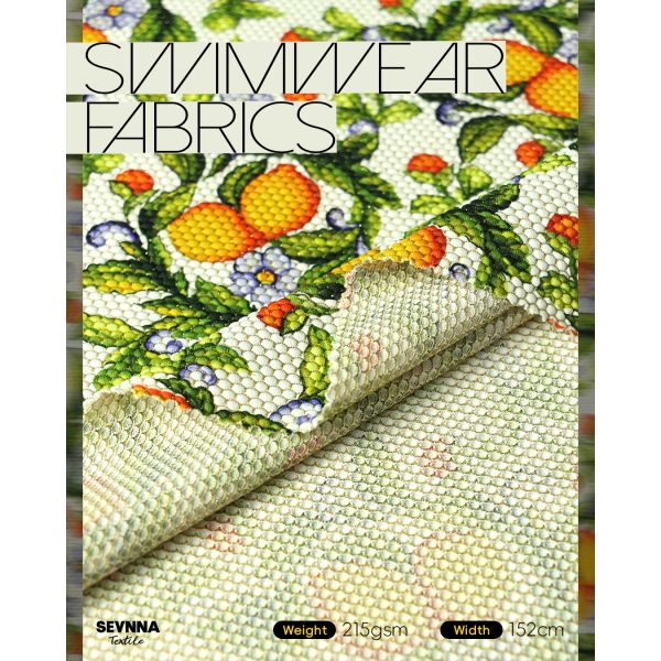 215gsm Eco Friendly Swimwear Fabric with 152cm Width and Recycled Nylon for Sustainable Swimwear