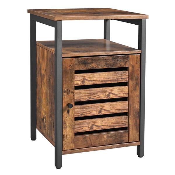 Nightstands with Cabinet, Industrial Bedside Table, Small Side Table, Bedroom Furniture, ULET62BX