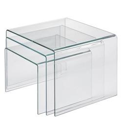 Lightweight Coffee Cafe Tables Glass Material Multipurpose Practical