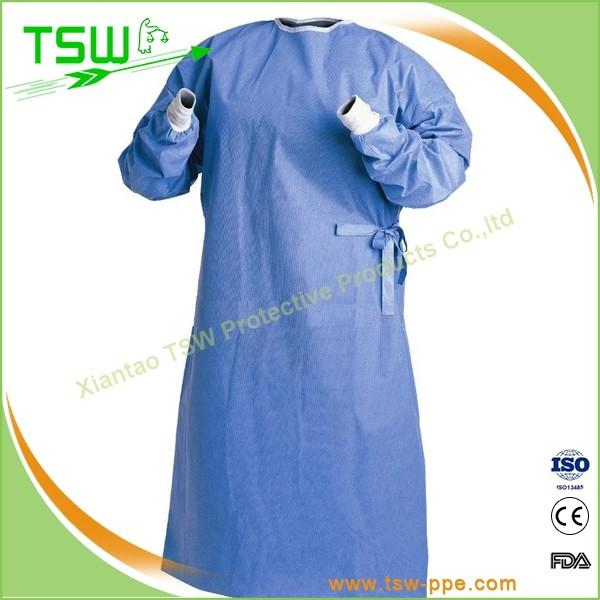 Knitted Cuff Spunbound Nonwoven Sterile Surgical Gown
