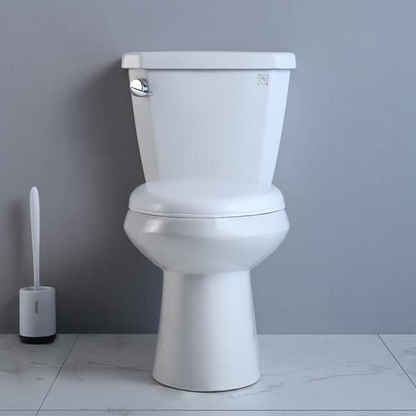 Elongated Compact Ada Toilet 19 Inches Powerful Punch Syphon Standard Height