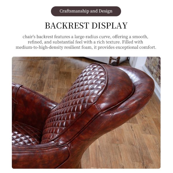 Nidea #8810 Aviator Retro Industrial Chaise Lounge Chair with Cooling Feature for Living Room Bedroom Home Furniture