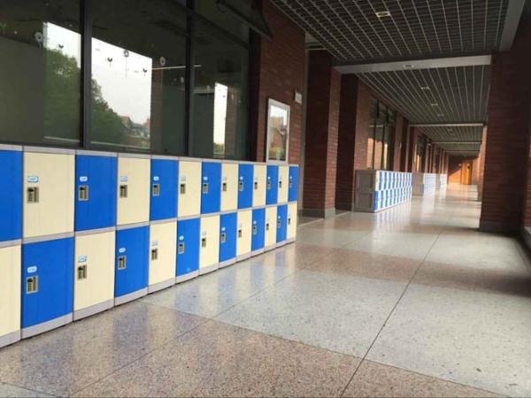 Blue School Lockers For Students , 5 Tier Middle School Lockers With 4 Digit Lock