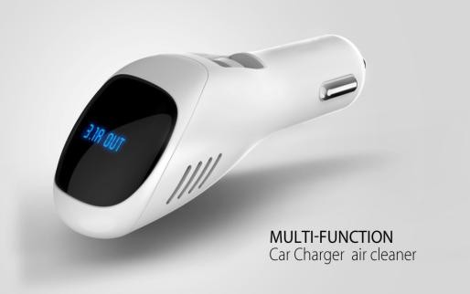 Dual USB Car Charger Air Purifier Ionizer For Eliminator Removers Cigarettes Smoke