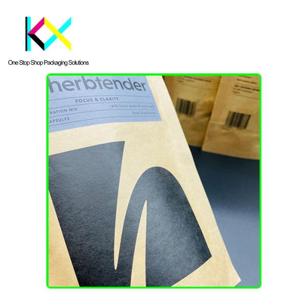 Compostable Digital Printed Packaging Bags With PLA Zipper Customizable