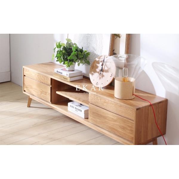 Nordic European Design Simple TV Stand Modern Oak Wood TV Cabinet
