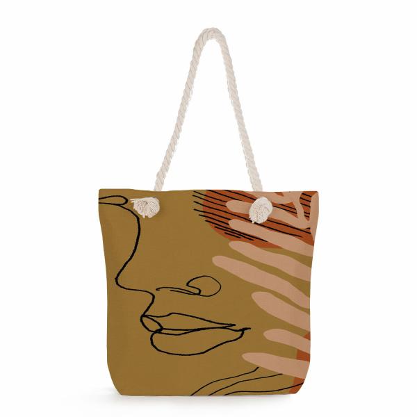 Women's Large Tote Bag Custom Canvas Reusable Shopping Bag with Print Pattern