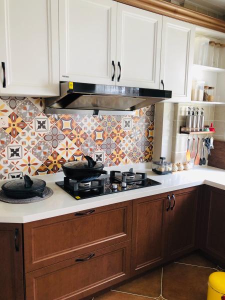 Vintage Corner Modular Lacquer Kitchen With Island Furniture Cabinet