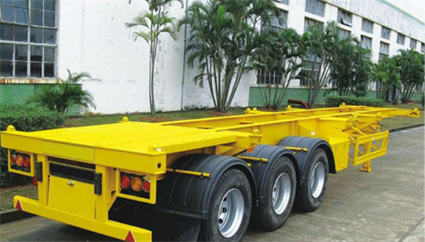 Skeleton Container Flatbed Semi Trailer With 40 Ft Container 3mm Diamond Plate