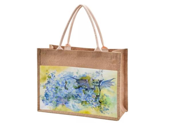 Juta Tote Reusable Gift Bags Foldable da praia impermeável para mulheres
