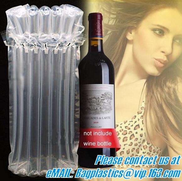 inflatable air bag for wine bottle, wine bottle air bag transport protective shock resistant cushion hand bag packaging,