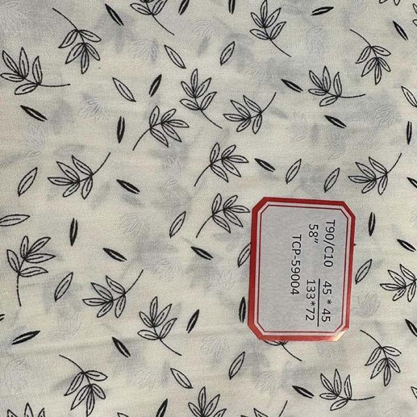 TC 90/10 45×45 133x72 Printed Poplin Fabric White Cotton Poplin Printed Fabric