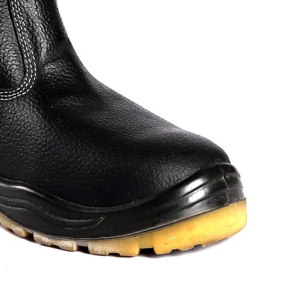 Steel Toe Lace Up Cut Black Split Cow Leather Anti Slip Protection Brand Safety Shoes
