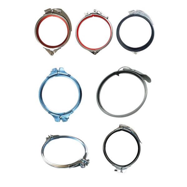 160mm Round Head Galvanised Pipe Clamps / Quick Release Duct Clamp