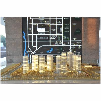 1:100 Real Estate Scale Model Residential With Illuminated Green Spaces Sports Facilities