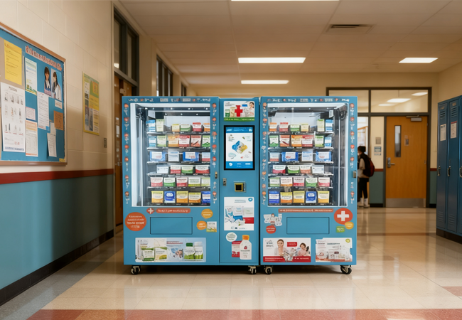 Intelligent Medicine Vending Machine Featuring Smart Advertising System And Touch Screen