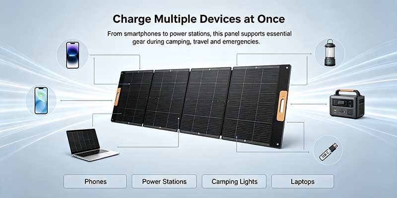 400W Foldable Waterproof Solar Panel, Off‑Grid Solar Charger for RV Camper Van & Home Backup