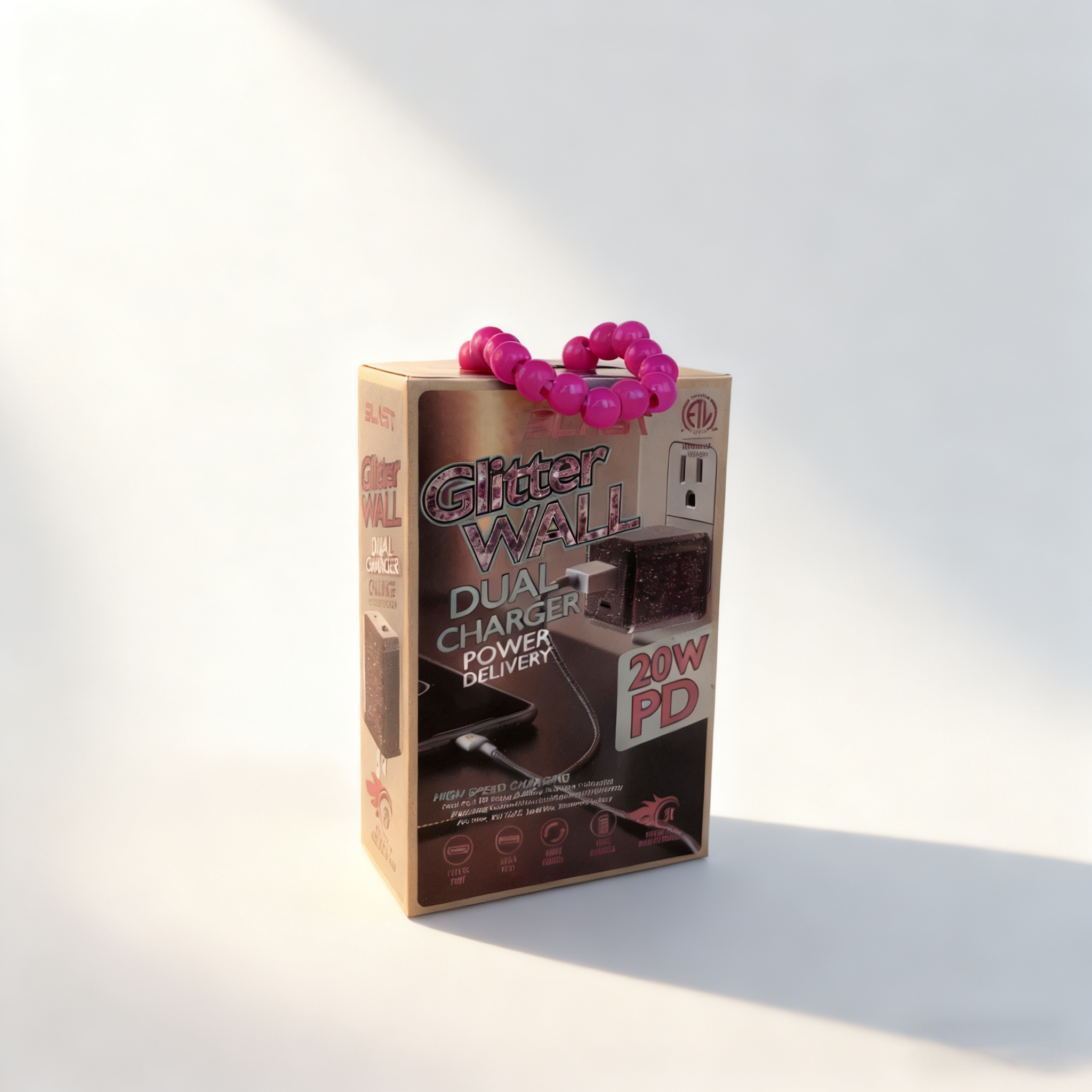 Custom Phone Charger Packaging Box Paper Box With Beaded Hanger Window For Chargers Adapters