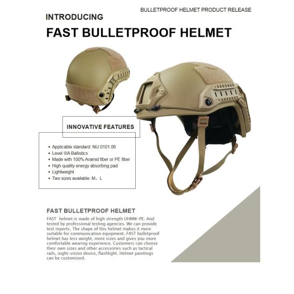 Баллистический военный шлем IIIA Пригодный для носки военный пуленепробиваемый шлем
