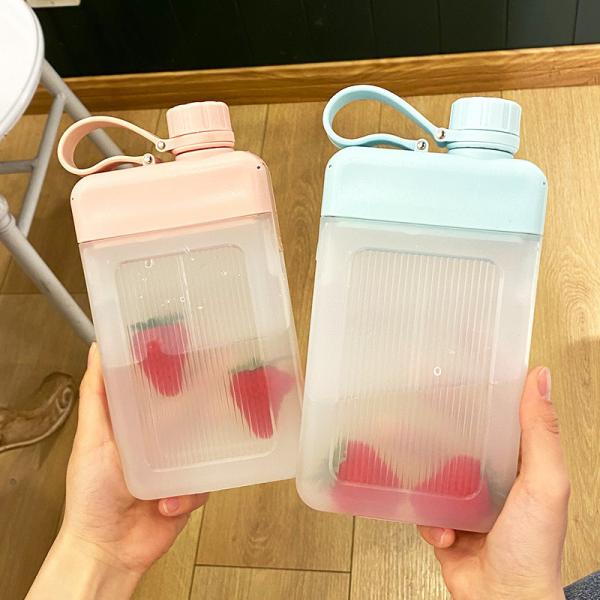 Portable 450ml BPA-free Custom Pattern Square Juice Sports Bottle With Cap for Kids