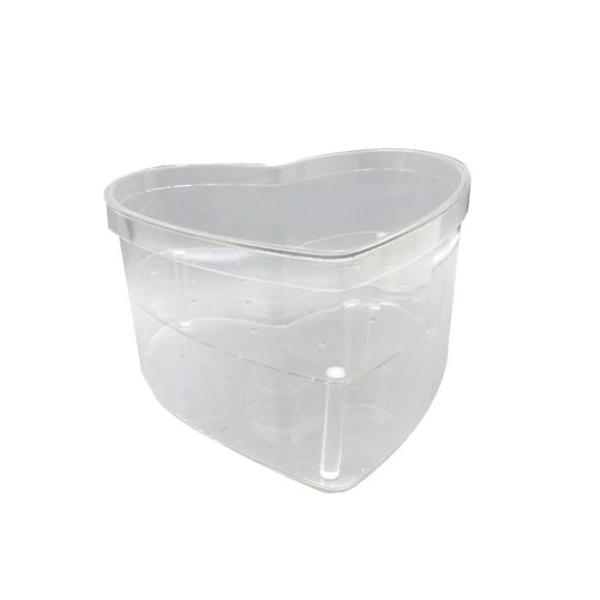 Gifts Packing Square Acrylic Box , Luxury Love Heart Shape Acrylic Box For Roses