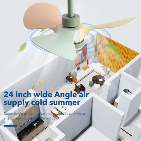 Ventilateur de plafond à LED moderne de 38 pouces avec 3 lames Projet de commutateur de commande à distance à moteur continu Installation pour l'intérieur du salon