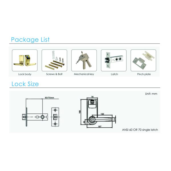 Zinc Alloy with Chrome Plating Casing Security Password Door Lock