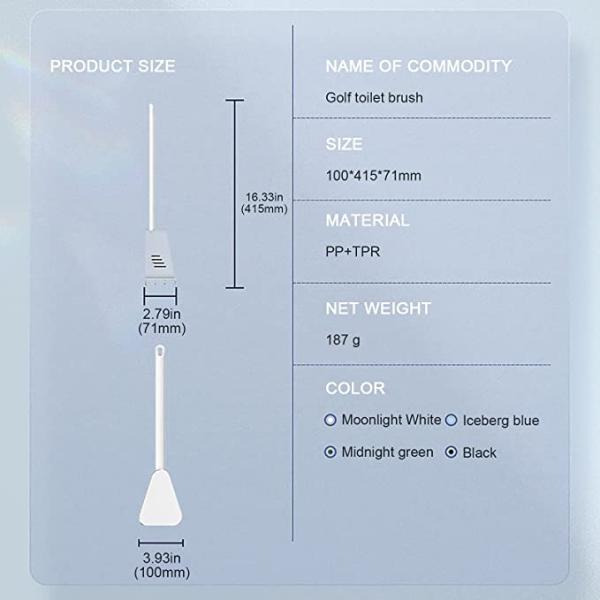 Туалет Brush360 глубокие очищая 71X410mm гольфа силикона TPR