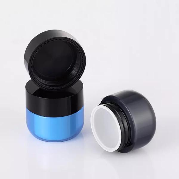 O corpo do frasco do pó do creme de cara do produto comestível põe manteiga o recipiente de empacotamento da parede dobro cosmética