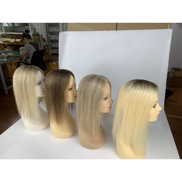 Virgin hair mono topper human hair clip in toupee balayage color small cap large cap available