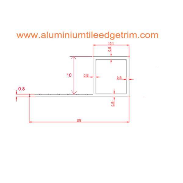 Bright Polished Copper Aluminium Square Edge Tile Trim 10mm x 2m Length