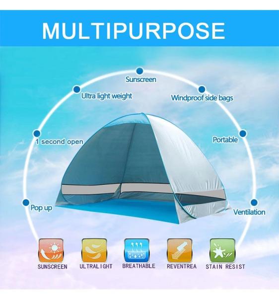 Quick Setup Pop Up Camping Tent For Family 2 - 3 person