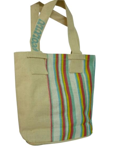 Water Proof Paste Green Earth Gunny Bag, Handle Cotton Weaving Reusable Carrier Bags