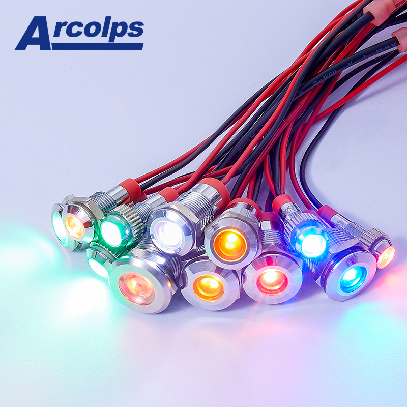 12V 220V 12mm LED Metal Indicator Light IP68 UL Certified 0012 Series