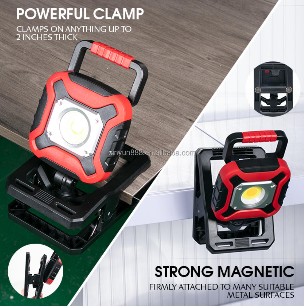 High-bright LED Charging Work Lamp with Magnet on the Bottom, Foldable Auto Repair Lamp, Cross-border Hot Sale 2025 New Model
