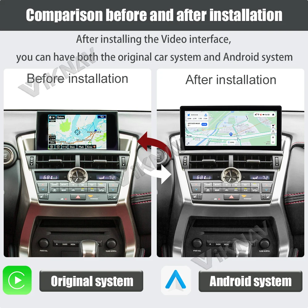 Авторадио Viknav Для LEXUS NX NX200 NX200T (2015 2016) 12,3 дюйма сенсорный экран Carplay Автомобиль GPS навигация мультимедиа