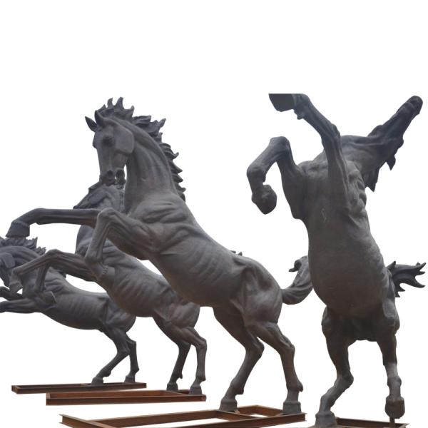 Outdoor / Indoor Cast Iron Animal Figurines , Outdoor Horse Statues