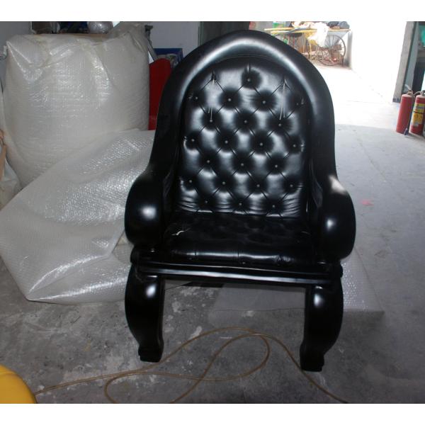 Commercial Fiberglass Rhino Chair / Sofa Home Furniture Animal Shape Black