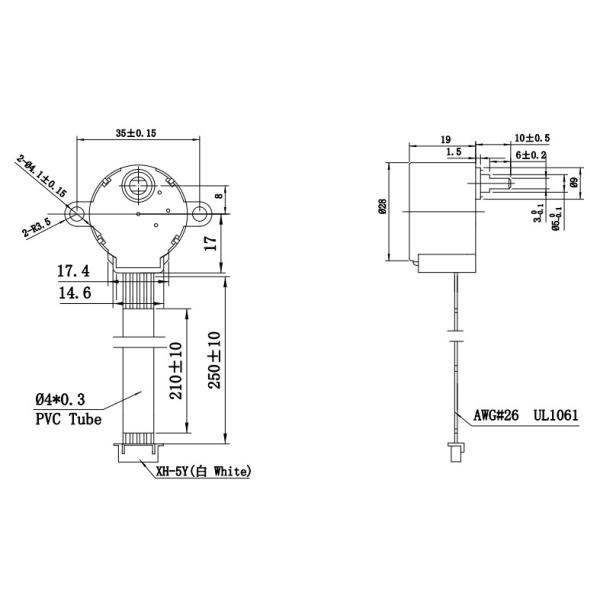 Мотор униполярной коробки передач 28BYJ48 28mm после полудня Stepper, 64:1 коэффициента уменьшения