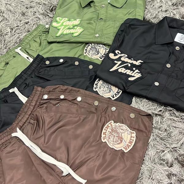 Botones de rompevientos personalizados Polímero de nylon de los hombres de los juegos de polo Trajes de deporte camisas de polo juegos cortos para hombres camisa y juego corto