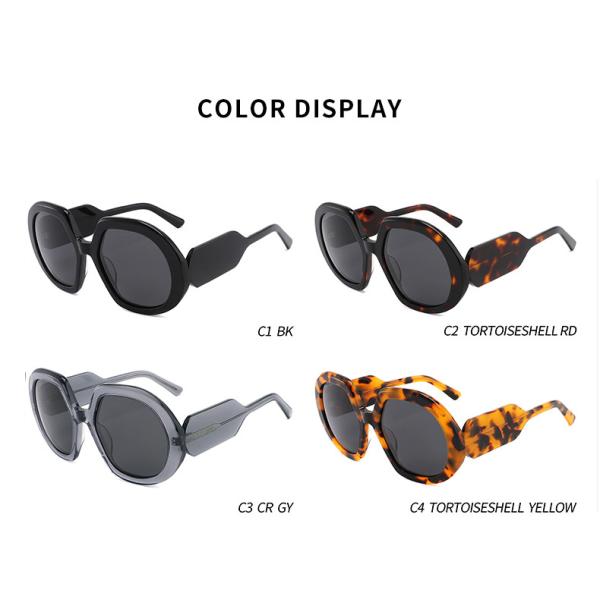 Polarized Distinctive Women Men Acetate Frame Sunglasses Metal Frame TAC Lens