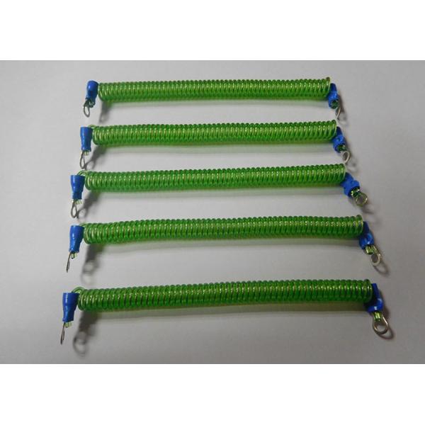 120MM Green Srping Tool Coiled Stretchy Tether w/Screw Terminal Connectors