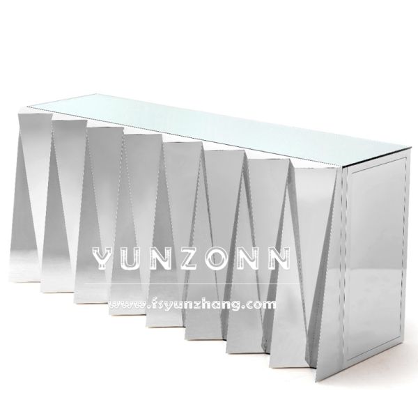 Gold Stainless Steel Luxury Ridged Bar Foldable Wedding Table for Hotels