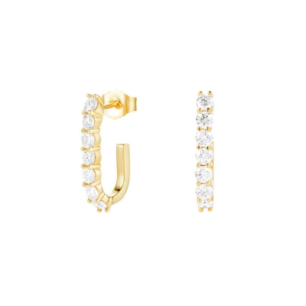 Trendy 925 Sterling Silver 14k Gold Trendy Bend Stud Earrings For Women Girls Jewelry