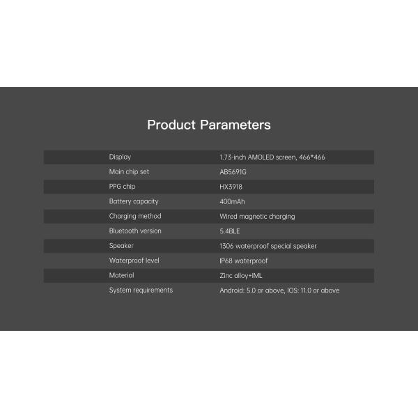 DM90 Hombres Smart Watch 1.73 pulgadas Ultra delgado Smartwatch 400mAh batería