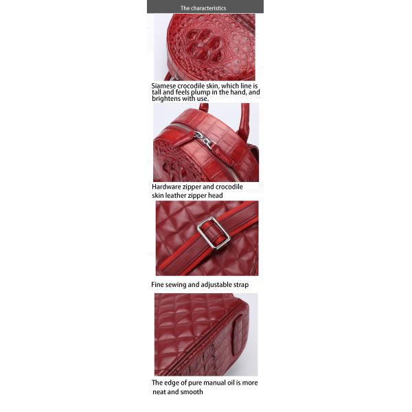 Custom logo crocodile skin bag backpack for ladies