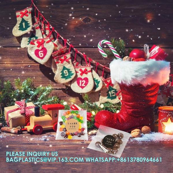 Self Adhesive Candy Cookie Bags, Sticker, Treat Bag Popcorn Party Favor Bag Lunch Bag Envelopes Merchandise Bags